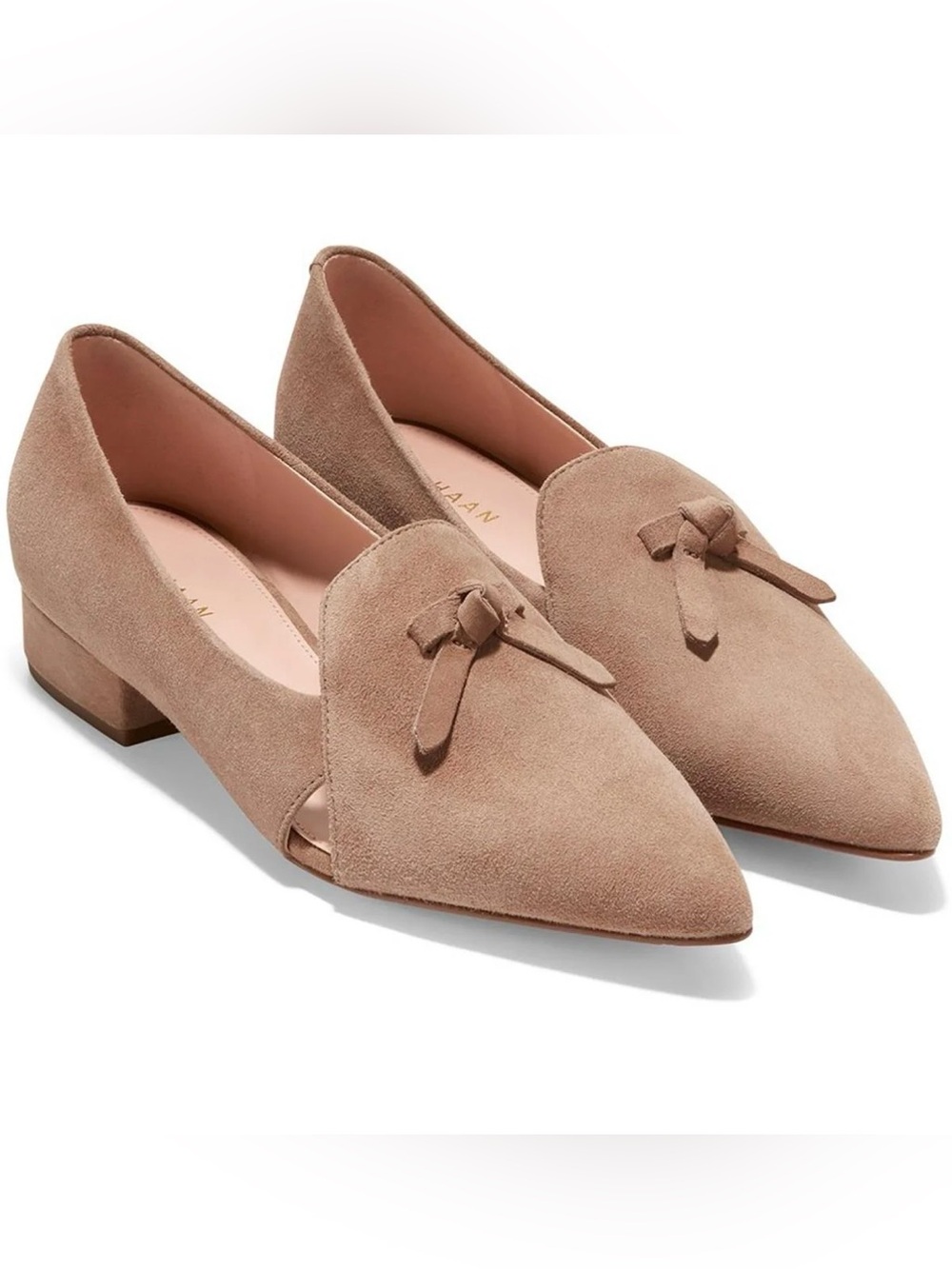 Cole Haan Womens Viola Skimmer Faux Suede Pointed Toe Loafers